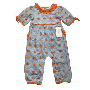 NWT Tara Collection Pumpkin Halloween Romper 2Y